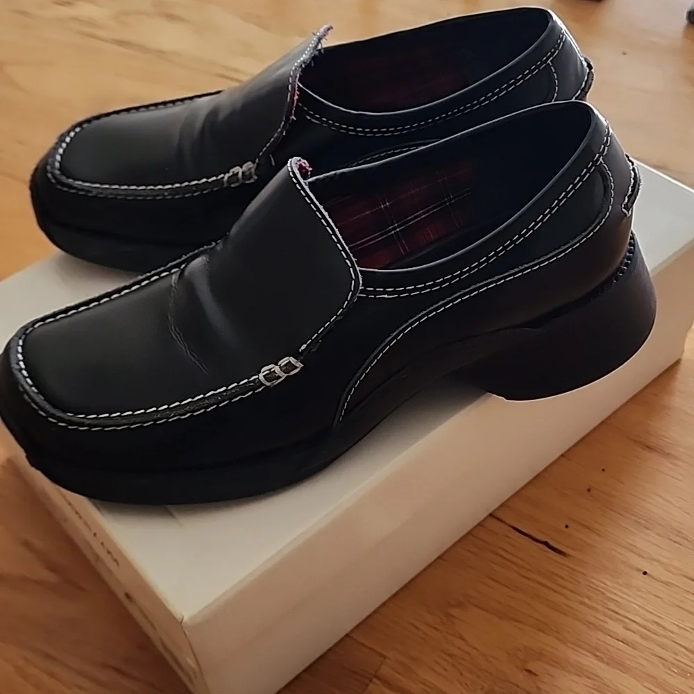Steve Madden Black Leather Women's Slip-Ons